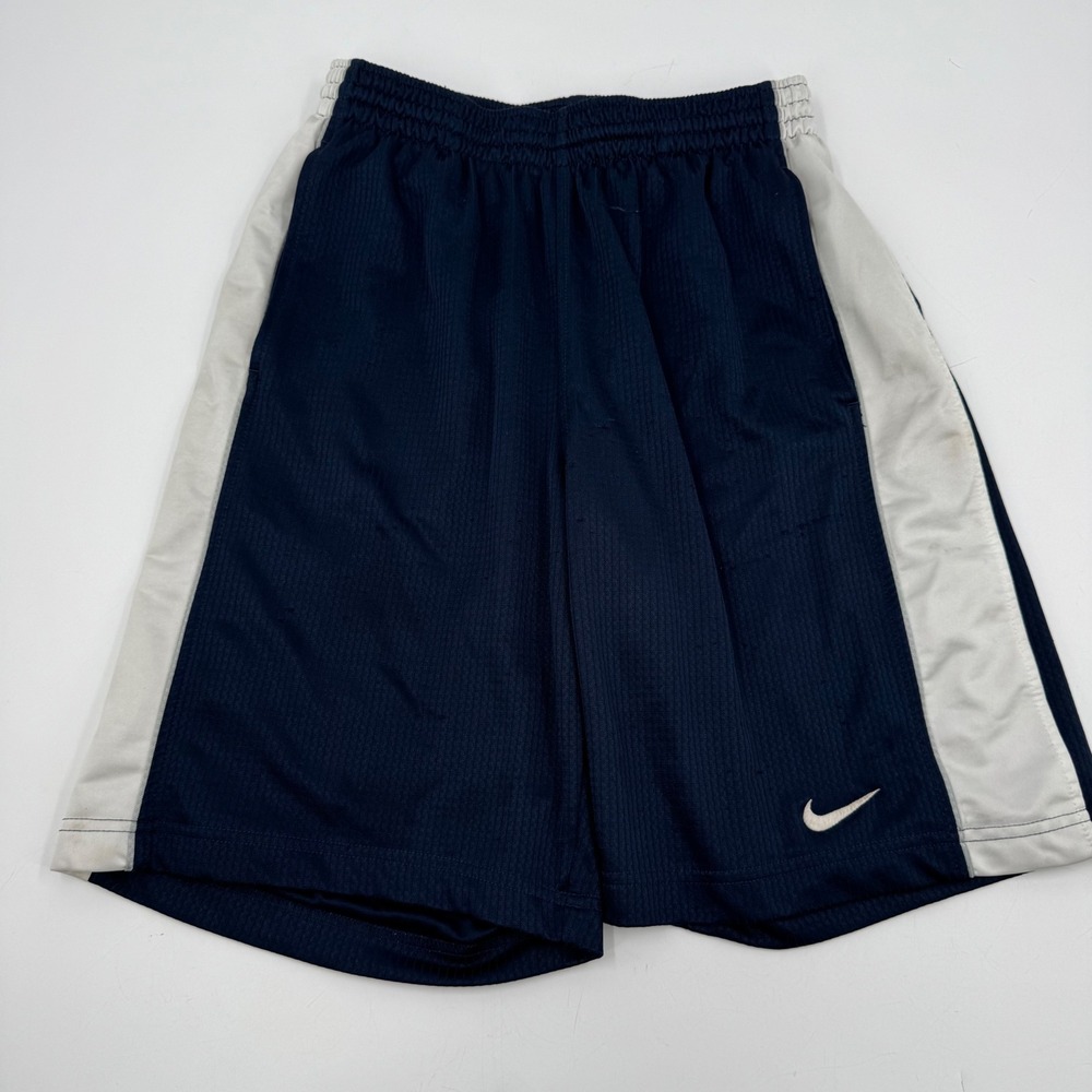 Nike Basketball‎ Shorts Dazzle Basketball Gym Training Navy Blue White S 90's